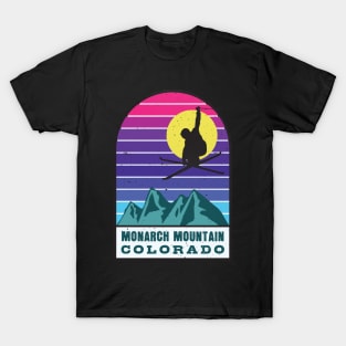 Ski Monarch Mountain Colorado Retro Sunset T-Shirt